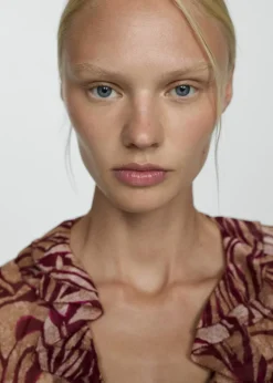 MANGO Koszule I Bluzki*Bluzka ze wzorem i falbankami