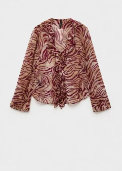 MANGO Koszule I Bluzki*Bluzka ze wzorem i falbankami