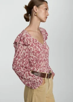 MANGO Koszule I Bluzki*Bluzka ze wzorem i falbankami