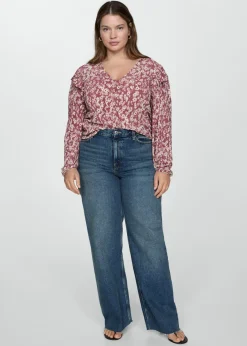 MANGO Koszule I Bluzki*Bluzka ze wzorem i falbankami