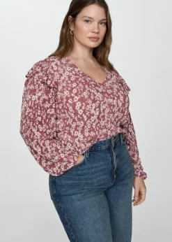 MANGO Koszule I Bluzki*Bluzka ze wzorem i falbankami