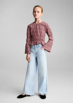 Dzieci MANGO Koszulki I Topy*Bluzka ze wzorem i marszczeniem