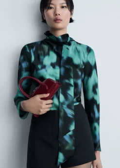 MANGO Koszule I Bluzki*Bluzka ze wzorem i szalikiem