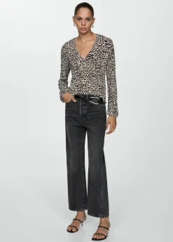 MANGO Koszule I Bluzki*Bluzka ze zwierzęcym wzorem