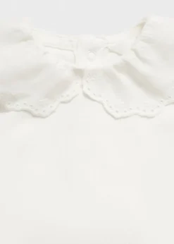 Dzieci MANGO T-shirty I Body*Body bawełniane z haftowanym kołnierzykiem