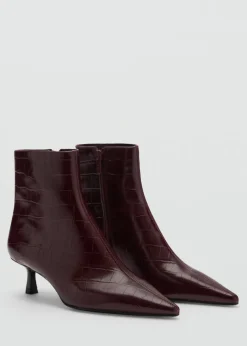 MANGO Buty*Botki na obcasie kaczuszka ze wzorem skóry krokodyla