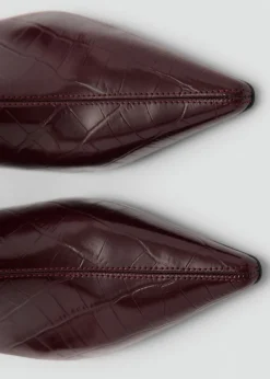 MANGO Buty*Botki na obcasie kaczuszka ze wzorem skóry krokodyla