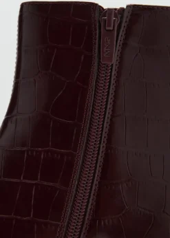 MANGO Buty*Botki na obcasie kaczuszka ze wzorem skóry krokodyla