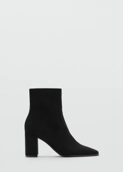 MANGO Buty*Botki na obcasie klockowym ze sztucznego zamszu