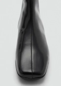 MANGO Buty|Akcesoria Skórzane*Botki skórzane z kwadratowym noskiem