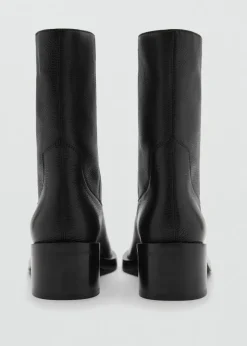 MANGO Buty|Akcesoria Skórzane*Botki skórzane z kwadratowym noskiem