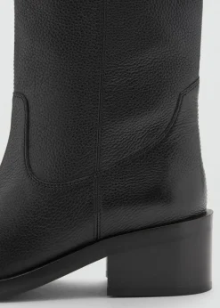 MANGO Buty|Akcesoria Skórzane*Botki skórzane z kwadratowym noskiem