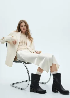 MANGO Buty|Akcesoria Skórzane*Botki skórzane z kwadratowym noskiem