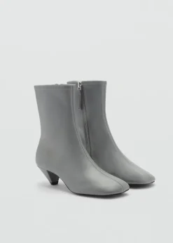 MANGO Buty|Akcesoria Skórzane*Botki skórzane z kwadratowym noskiem