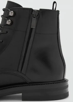 MANGO Skóra*Botki sznurowane ze skóry