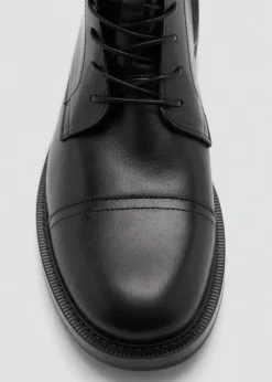 MANGO Skóra*Botki sznurowane ze skóry