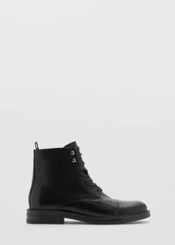 MANGO Skóra*Botki sznurowane ze skóry