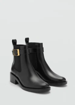 MANGO Buty*Botki z elastycznym panelem i sprzączką