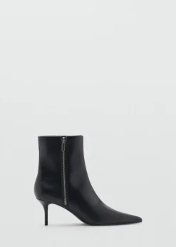 MANGO Buty*Botki ze spiczastym noskiem i zapięciem na zamek