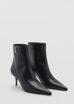 MANGO Buty*Botki ze spiczastym noskiem i zapięciem na zamek