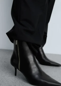 MANGO Buty*Botki ze spiczastym noskiem i zapięciem na zamek