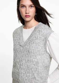 MANGO Kamizelki*Braided-knit gilet