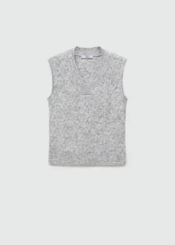 MANGO Kamizelki*Braided-knit gilet