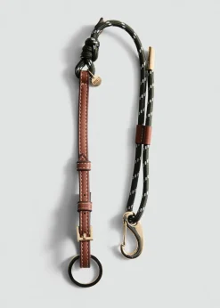 MANGO Galanteria Skórzana|Więcej Akcesoriów*Brelok z karabińczykiem z łączonych materiałów