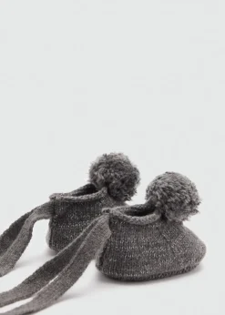 Dzieci MANGO Skarpetki I Rajstopy*Buciki z pomponem z dzianiny
