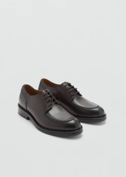 MANGO Skóra|Buty*Buty blucher ze skóry sznurowane