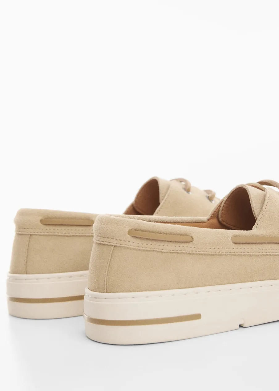 MANGO Skóra|Buty*Buty żeglarskie ze skóry dwoiny