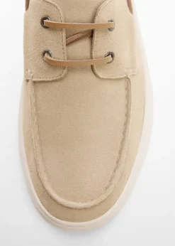 MANGO Skóra|Buty*Buty żeglarskie ze skóry dwoiny