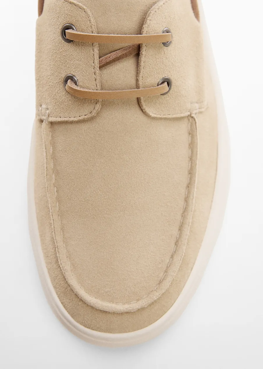 MANGO Skóra|Buty*Buty żeglarskie ze skóry dwoiny