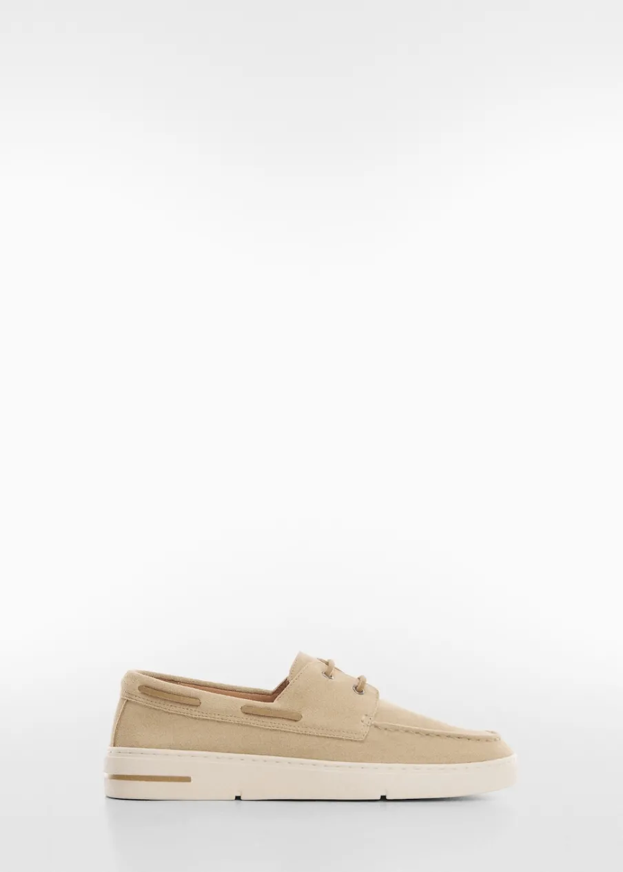 MANGO Skóra|Buty*Buty żeglarskie ze skóry dwoiny