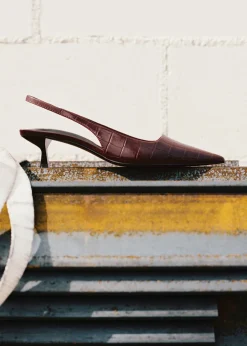 MANGO Buty*Buty na obcasie typu kaczuszka z efektem krokodylej skóry