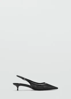 MANGO Buty*Buty na obcasie z siateczki i bez pięty