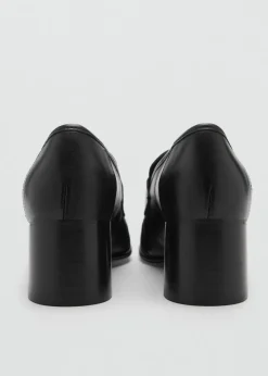 MANGO Buty|Akcesoria Skórzane*Buty skórzane na obcasie z marszczeniem