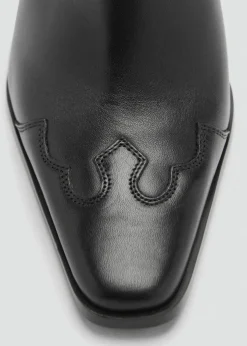 MANGO Buty|Akcesoria Skórzane*Buty skórzane z odkrytą piętą i noskiem