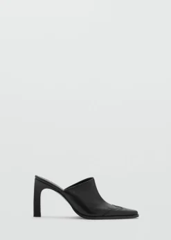 MANGO Buty|Akcesoria Skórzane*Buty skórzane z odkrytą piętą i noskiem