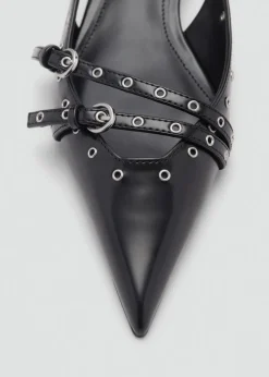 MANGO Buty*Buty z ozdobnymi dziurkami na obcasie kaczuszka