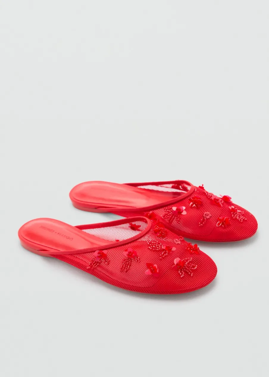 MANGO Buty*Buty z siateczki z koralikami