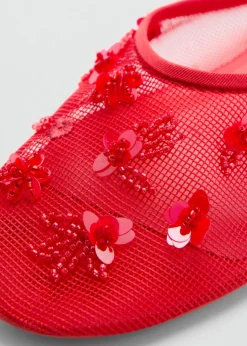 MANGO Buty*Buty z siateczki z koralikami