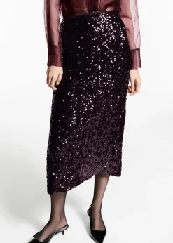 MANGO Spódnice*Cekinowa spódnica midi