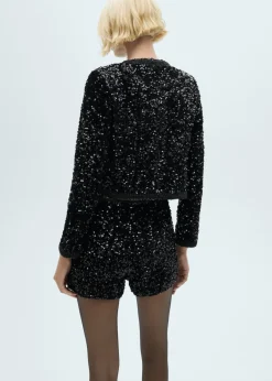 MANGO Kurtki*Cekinowy żakiet z kieszeniami