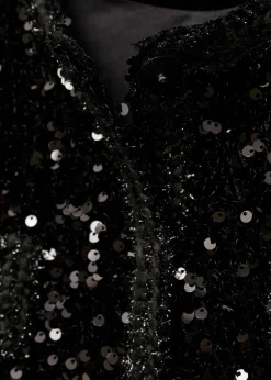 MANGO Kurtki*Cekinowy żakiet z kieszeniami