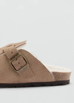 MANGO Buty*Chodaki skórzane z wyściółką z baranka