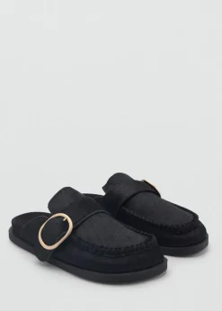 MANGO Buty*Chodaki skórzane ze sprzączką