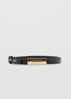 MANGO Paski*Cienki pasek z metalową sprzączką