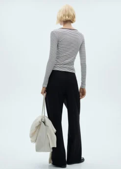 MANGO Koszulki*Ściągaczowa koszulka w pasy