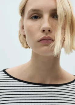 MANGO Koszulki*Ściągaczowa koszulka w pasy